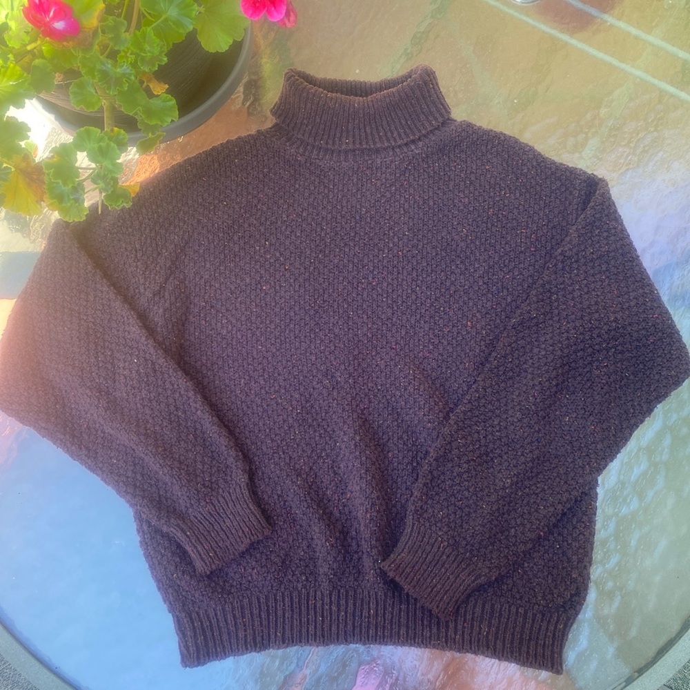 vintage brown turtleneck sweater
